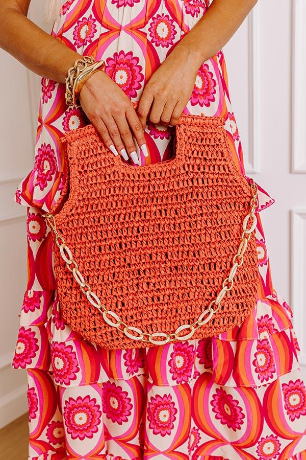 Impressions Sunny Day Stroll Woven Tote in Tangerine