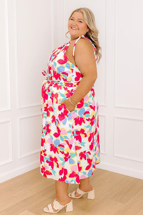 Impressions Sunny Disposition Floral Midi Dress Curves