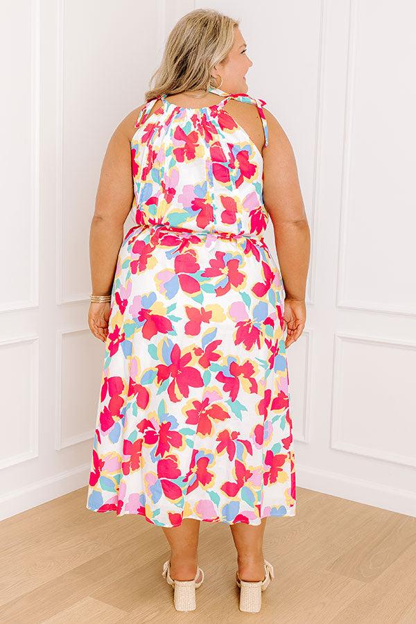 Impressions Sunny Disposition Floral Midi Dress Curves