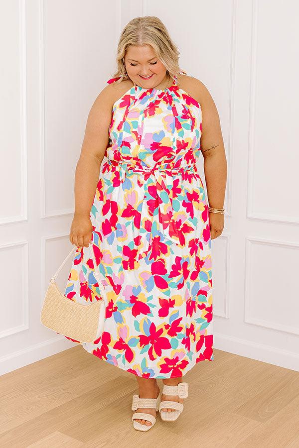 Impressions Sunny Disposition Floral Midi Dress Curves