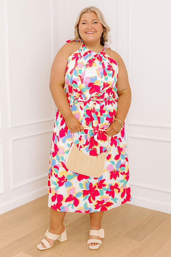 Impressions Sunny Disposition Floral Midi Dress Curves