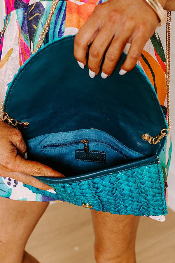 Impressions Sunny Refresh Woven Clutch In Turquoise