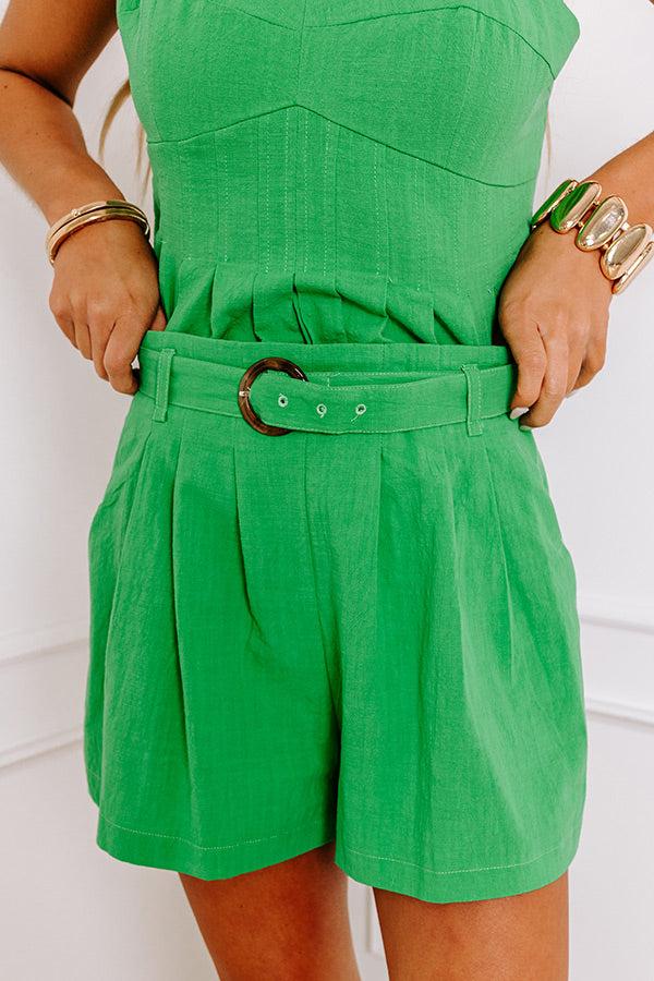 Impressions Sunset Horizon High Waist Shorts In Kelly Green