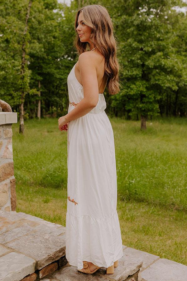 Impressions Sunset Meadow Floral Embroidered Maxi Dress