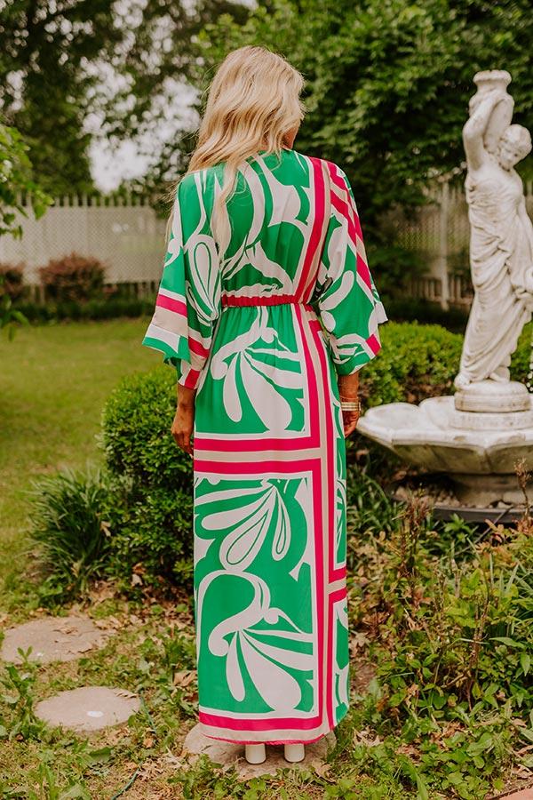 Impressions Sunshine And Sangrias Maxi Dress In Green