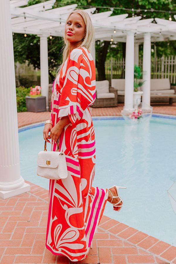 Impressions Sunshine And Sangrias Maxi Dress In Tangerine