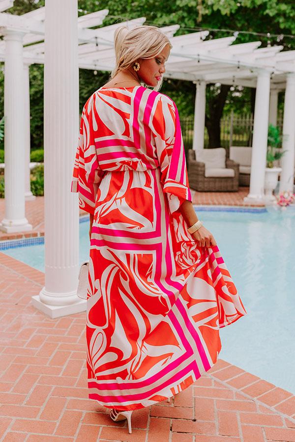 Impressions Sunshine And Sangrias Maxi Dress In Tangerine