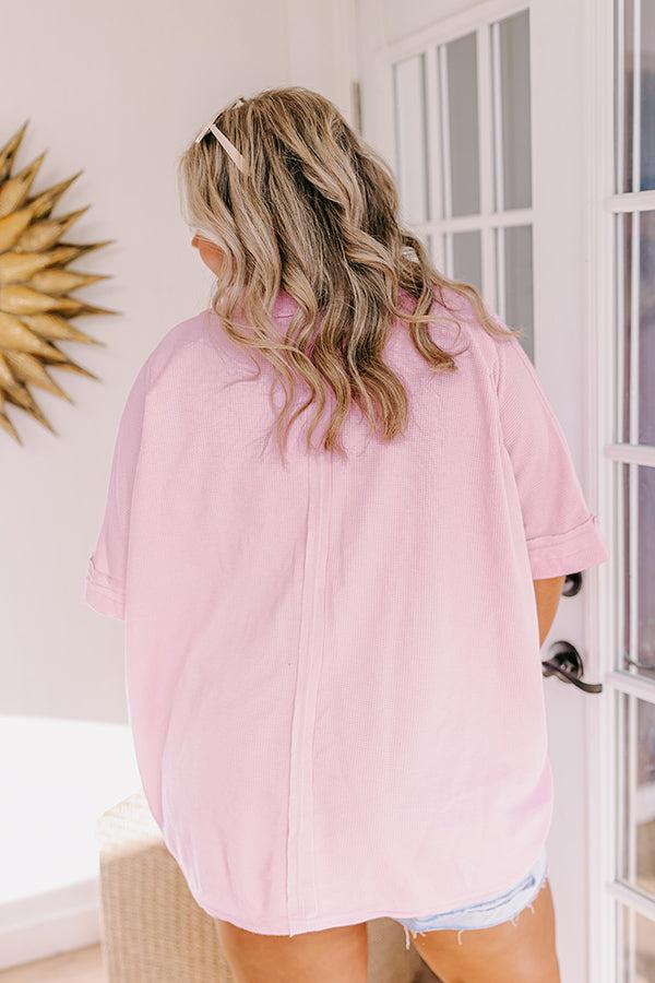 Impressions Sunshine And Smiles Waffle Knit Top Curves