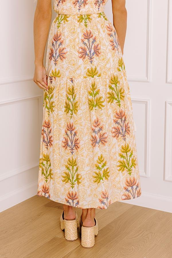 Impressions Sunshine And Sorbet High Waist Floral Midi Skirt