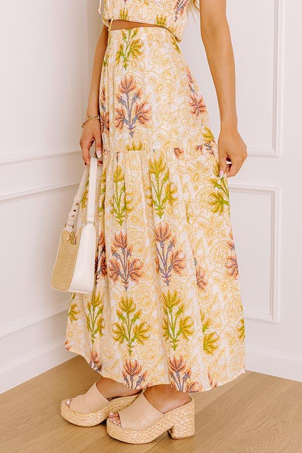 Impressions Sunshine And Sorbet High Waist Floral Midi Skirt