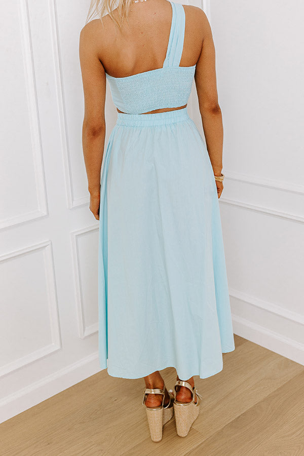 Impressions Sunshine Chic High Waist Skirt In Sky Blue