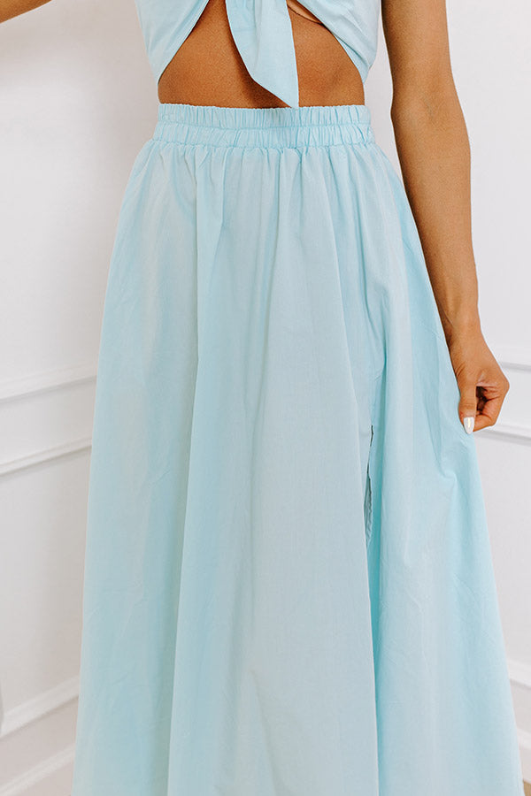 Impressions Sunshine Chic High Waist Skirt In Sky Blue