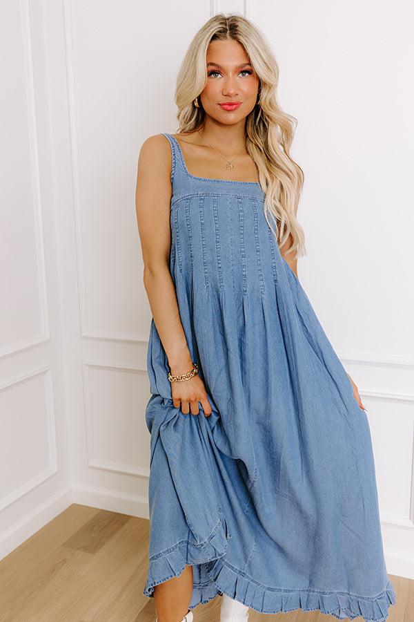 Impressions Sunshine On The Mind Chambray Maxi Dress