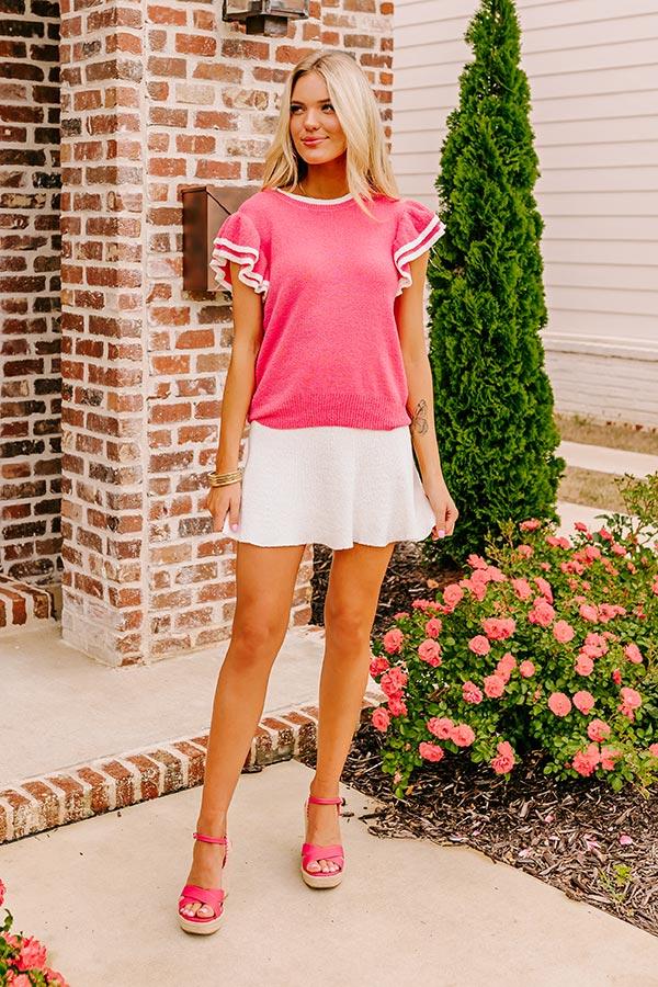 Impressions Sweet Charmer Knit Top In Bubblegum Pink