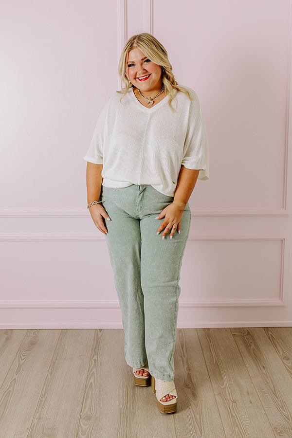 Impressions Sweet Daybreak Knit Shift Top In Ivory Curves