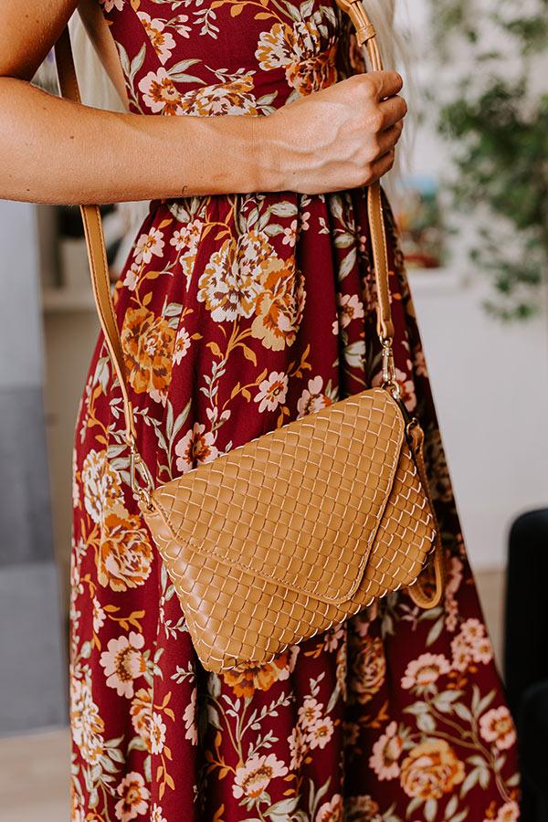 Impressions Sweet Melody Woven Faux Leather Clutch In Brown