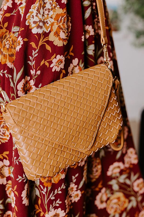 Impressions Sweet Melody Woven Faux Leather Clutch In Brown