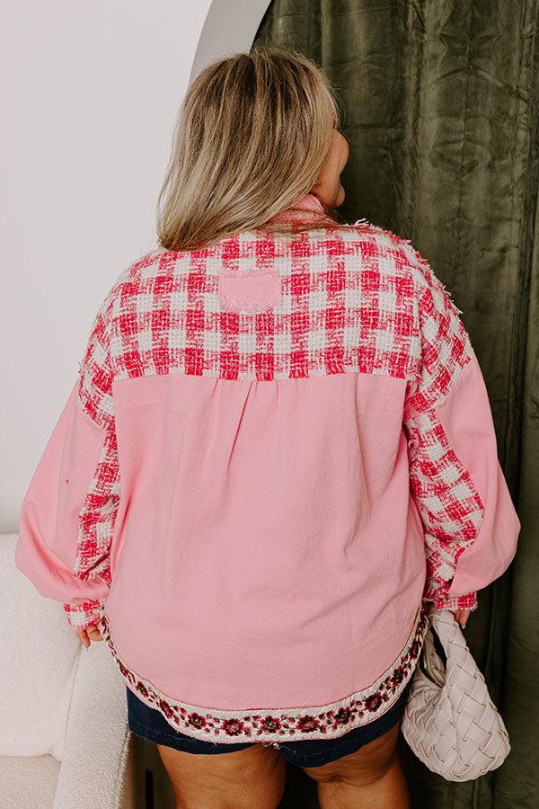 Impressions Sweet Perspective Color Block Tweed Jacket Curves