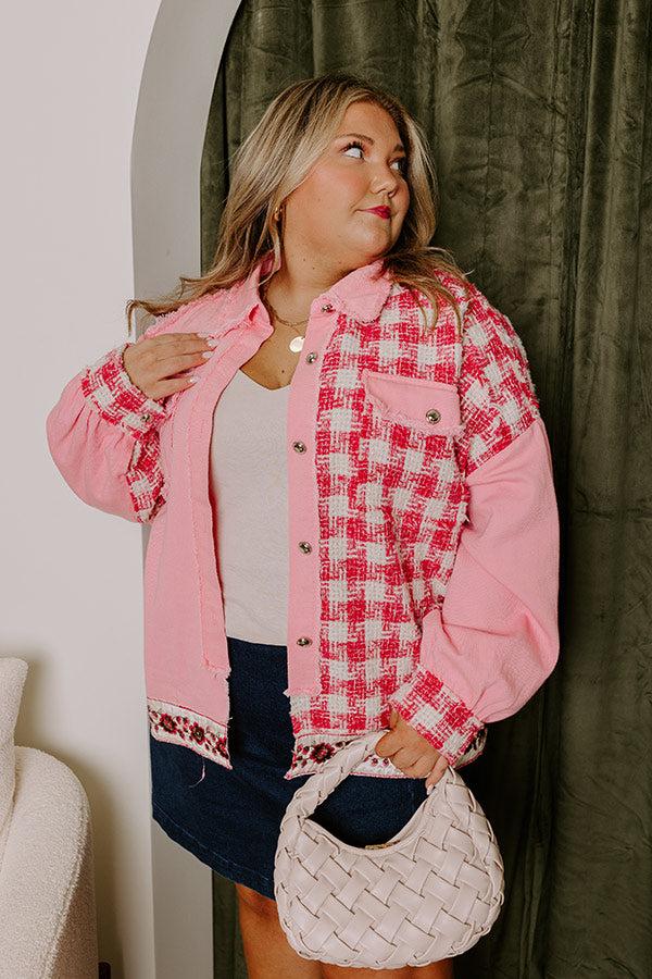 Impressions Sweet Perspective Color Block Tweed Jacket Curves