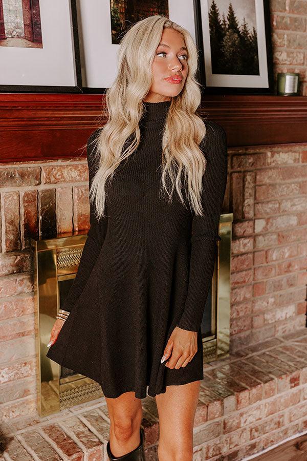 Impressions Sweet Poetry Ribbed Mini Dress In Black