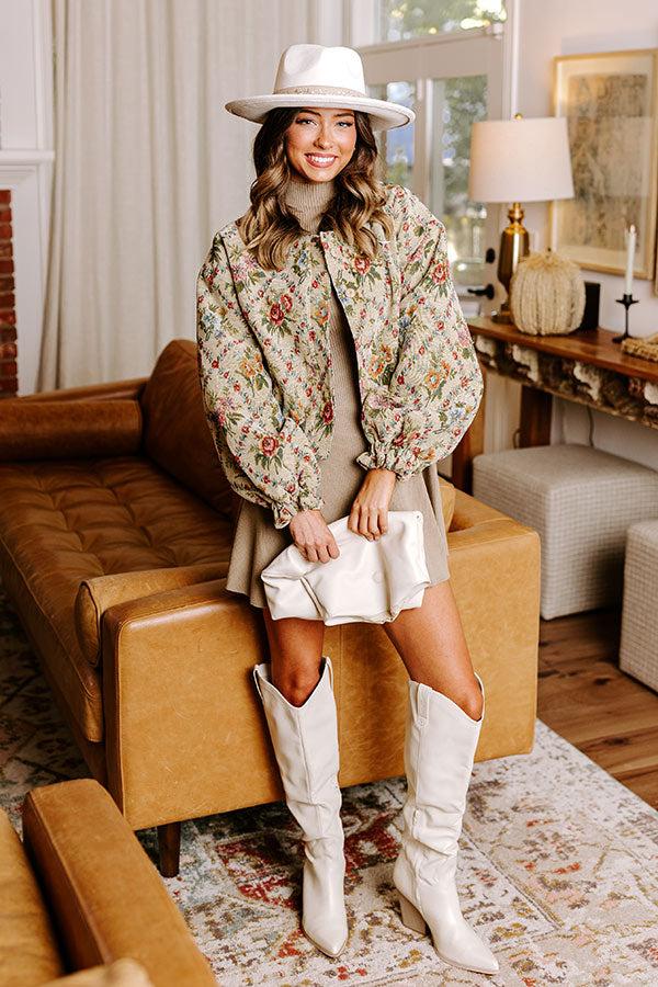 Impressions Sweet Poetry Ribbed Mini Dress In Taupe