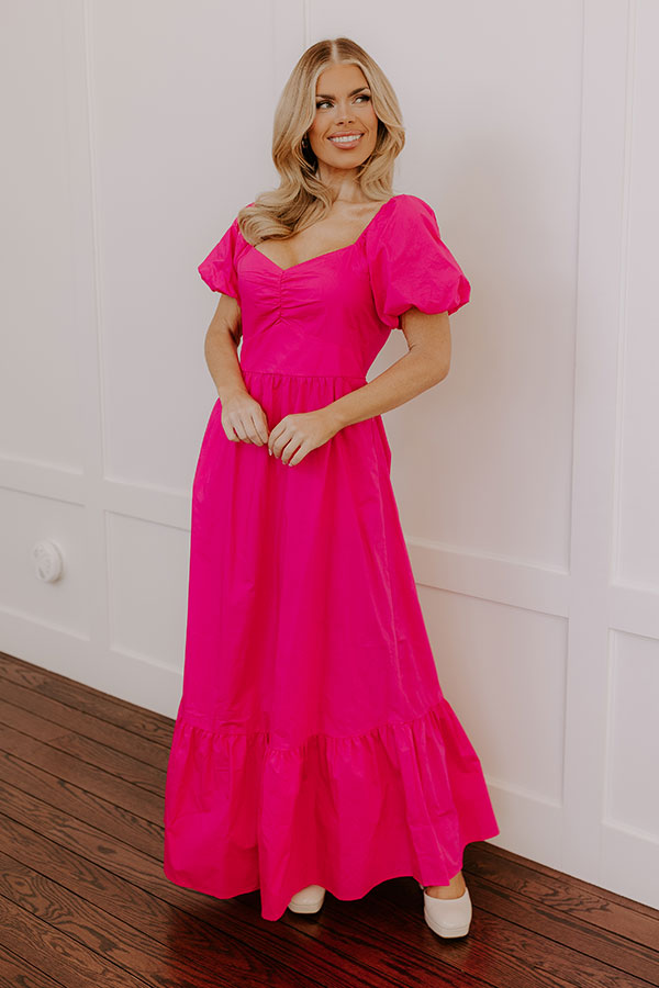 Impressions Sweet Serendipity Maxi Dress In Hot Pink