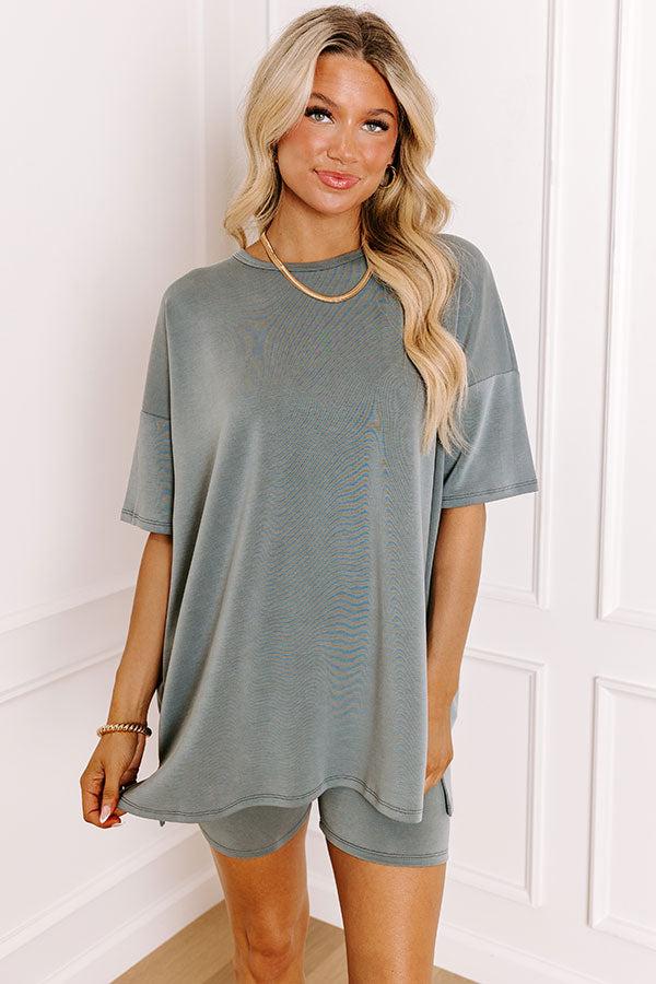 Impressions Sweet Serenity Oversized Tee In Charcoal