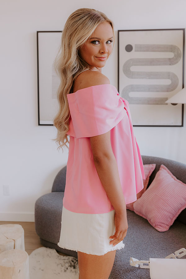 Impressions Sweet Statement Off Shoulder Top In Pink