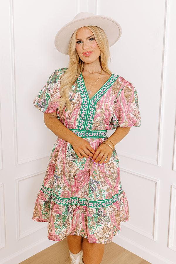 Impressions Sweet Tea Sippin Paisley Mini Dress Curves