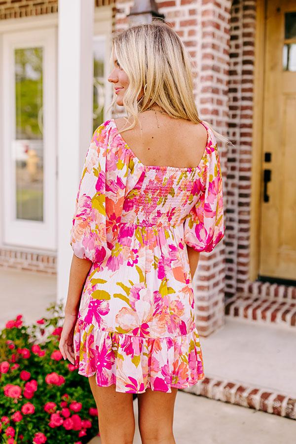 Impressions Sweethearts Floral Mini Dress In Dusty Purple