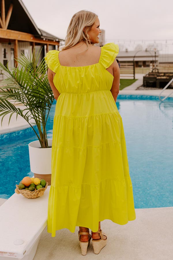 Impressions Sydney Sunrise Midi In Neon Yellow Curves