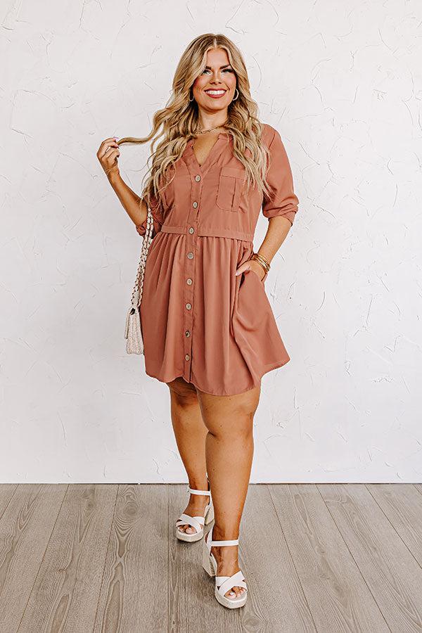 Impressions Talk Of The Town Shift Dress In Rustic Rose Curves