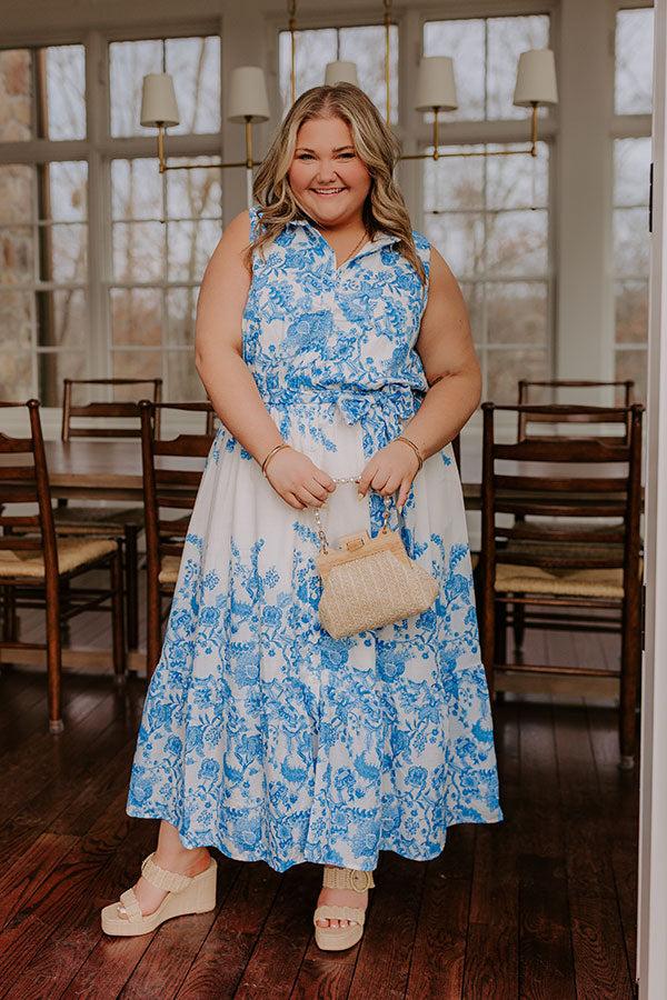 Impressions Tea Garden Stroll Floral Midi Dress Curves