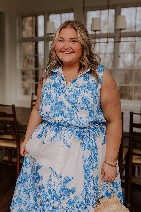 Impressions Tea Garden Stroll Floral Midi Dress Curves