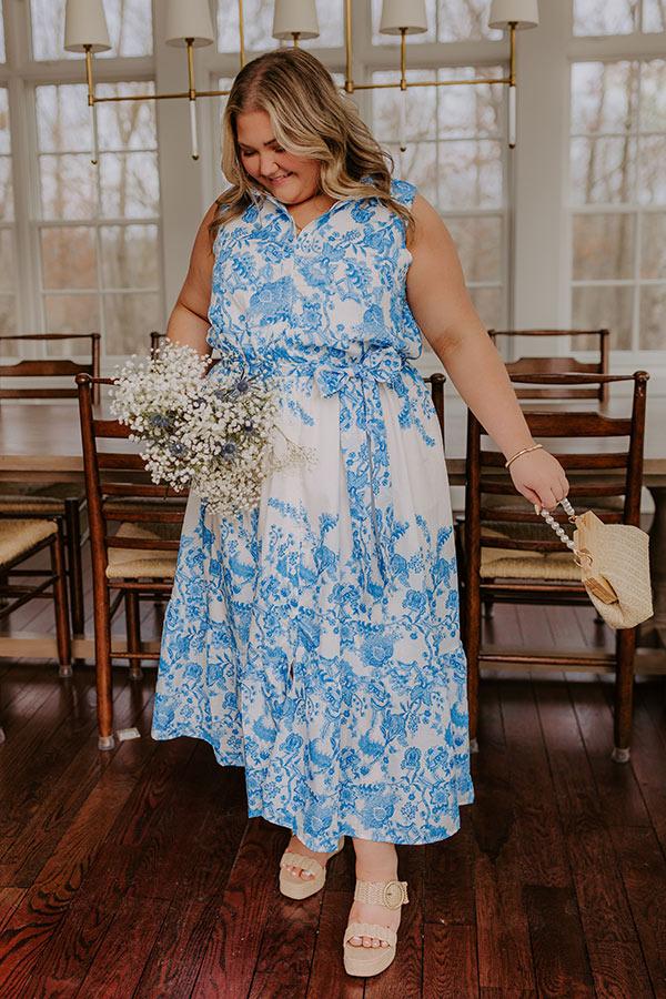 Impressions Tea Garden Stroll Floral Midi Dress Curves