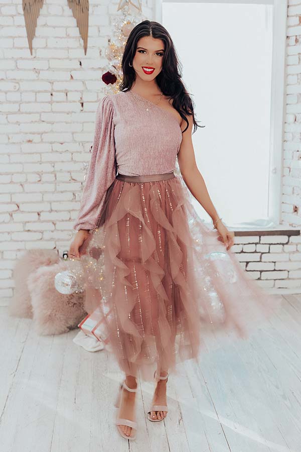 Impressions Tea In London Velvet Top In Dusty Purple