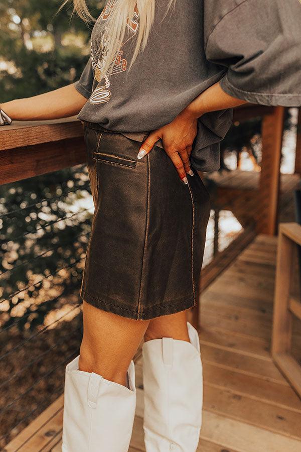 Impressions The Adalyn High Waist Faux Leather Skirt