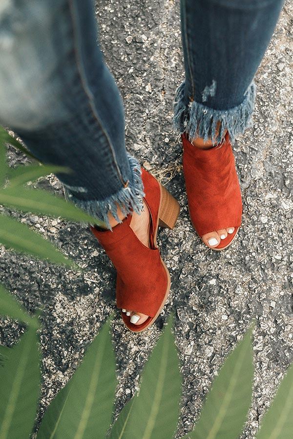 Impressions The Addison Peep Toe Bootie In Rustic Wine