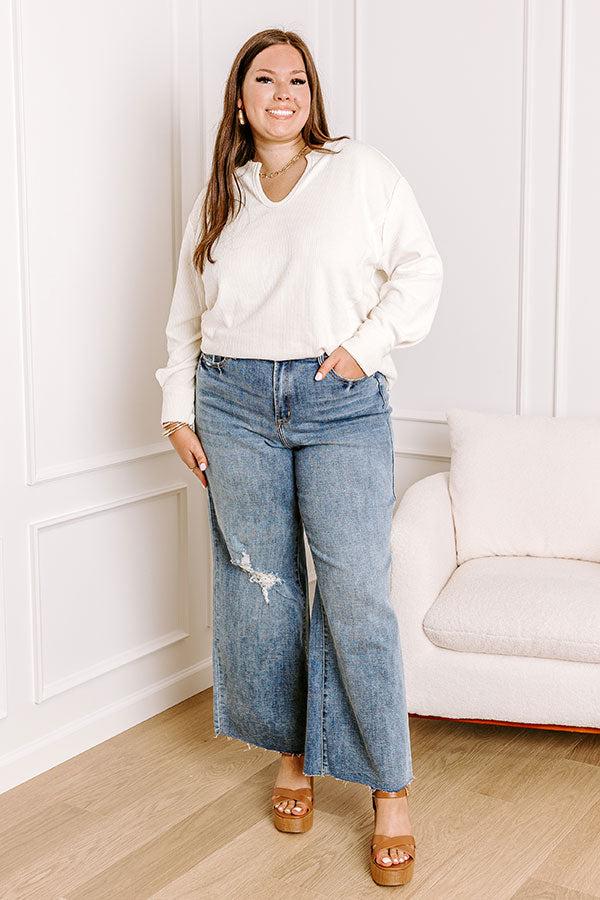 Impressions The Adeline High Waist Wide Leg Jean Curves