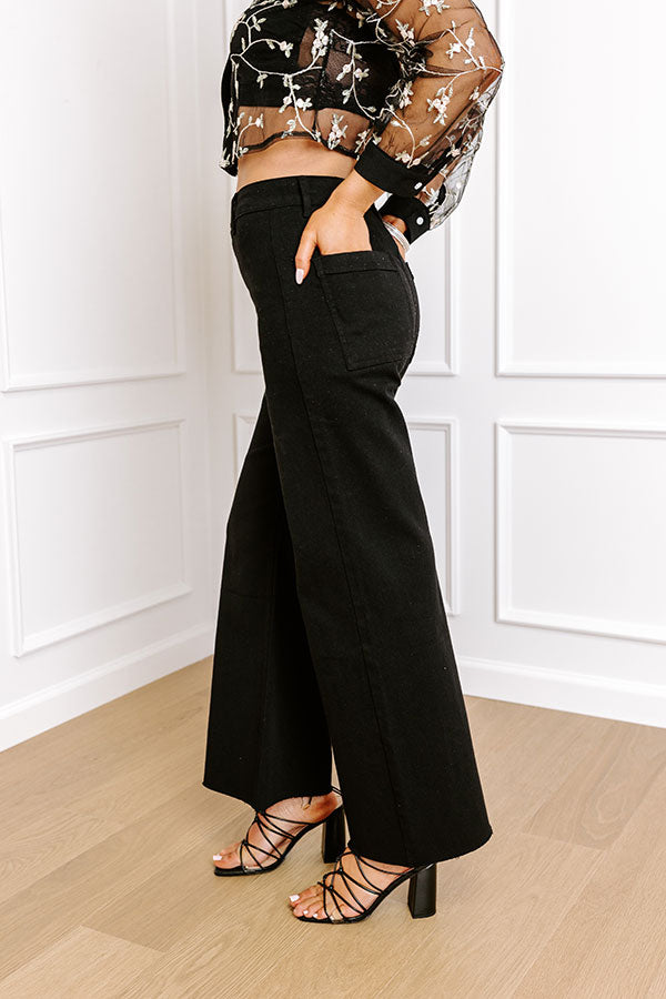 Impressions The Adriana High Waist Wide Leg Jean In Black