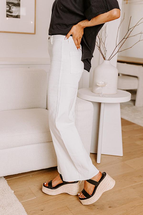 Impressions The Adriana High Waist Wide Leg Jean In Ivory