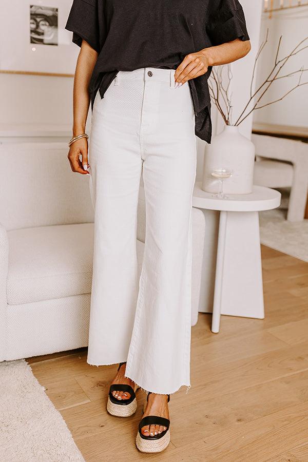 Impressions The Adriana High Waist Wide Leg Jean in Ivory