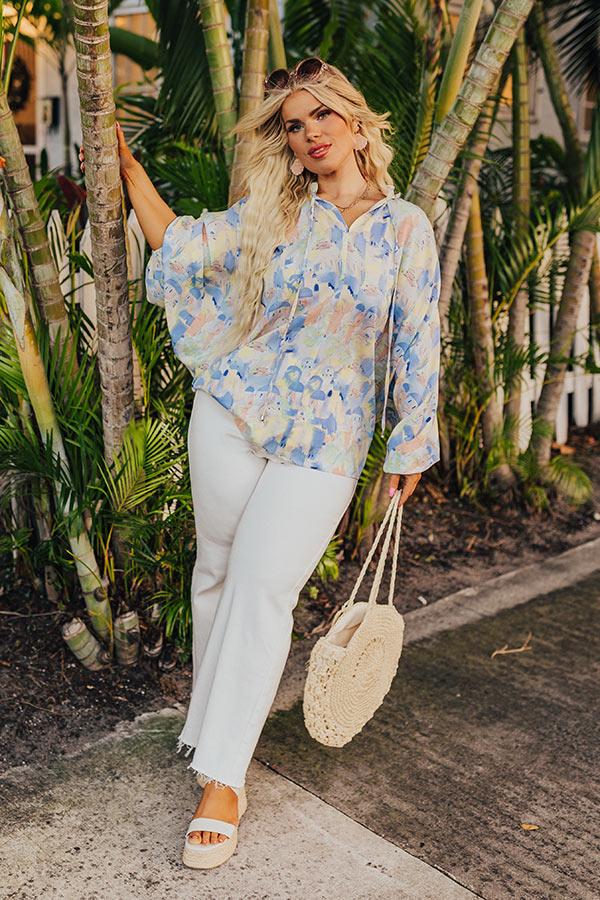 Impressions The Adriana High Waist Wide Leg Jean in Ivory Curves