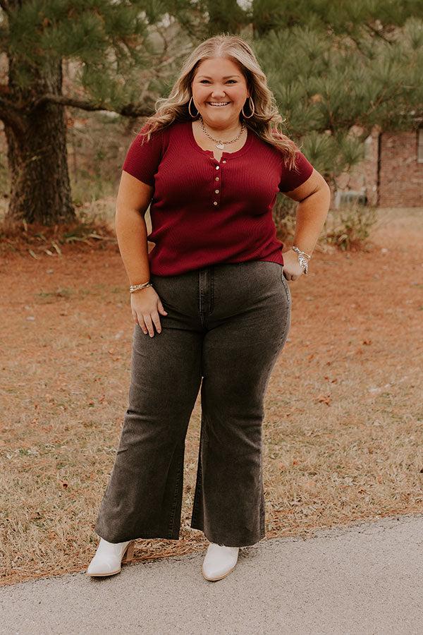 Impressions The Adriana High Waist Wide Leg Jean in Vintage Black Curves