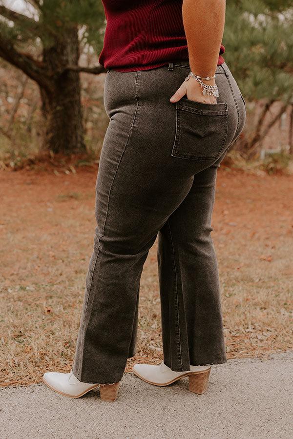 Impressions The Adriana High Waist Wide Leg Jean In Vintage Black Curves