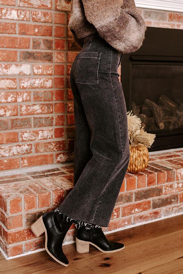 Impressions The Adriana High Waist Wide Leg Jean In Vintage Black