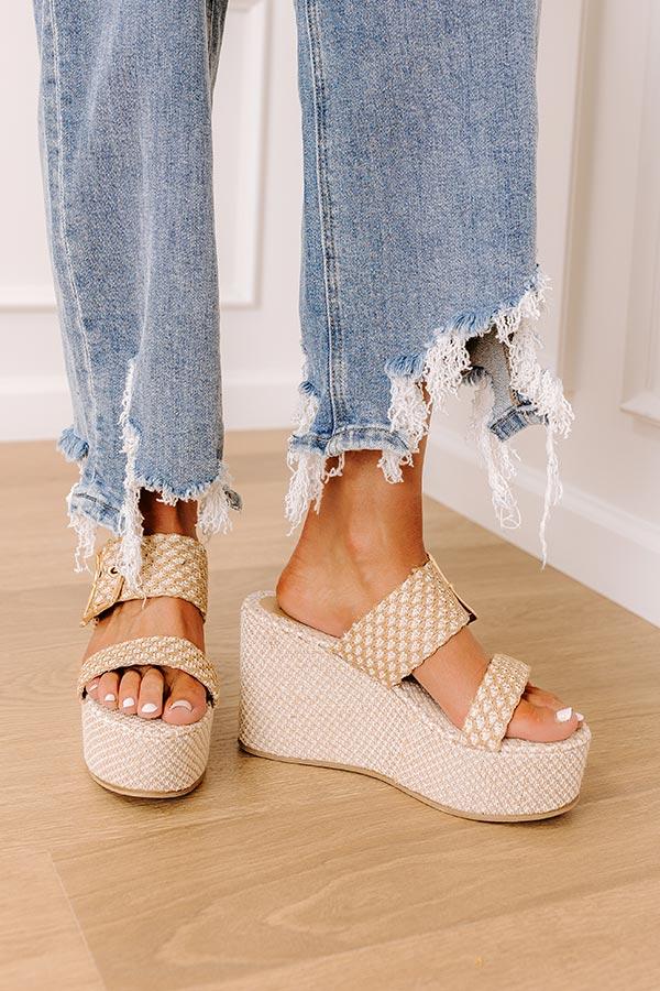 Impressions The Amaya Woven Platform Wedge In Natural