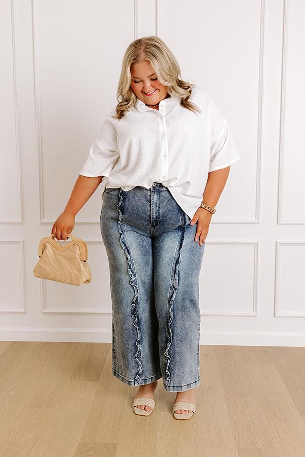 Impressions The Amelia High Waist Wide Leg Jeans Curves
