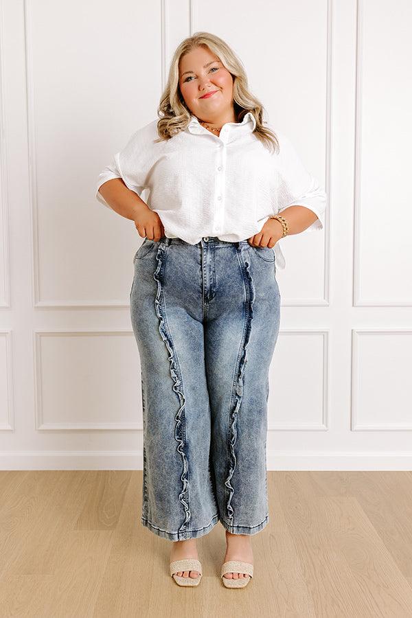 Impressions The Amelia High Waist Wide Leg Jeans Curves