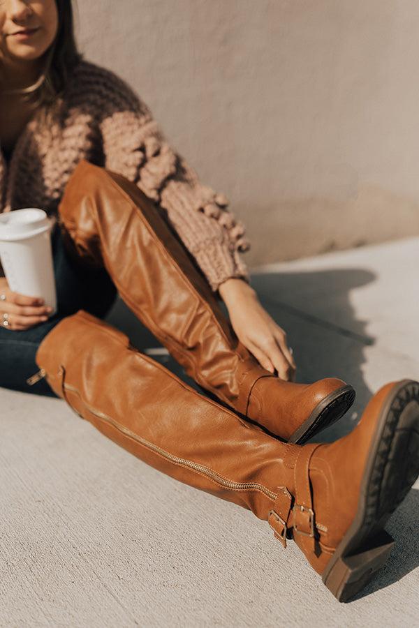 Impressions The Angie Faux Leather Knee High Boot In Brown